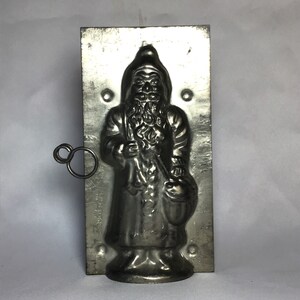 Jaburg Bros Old World Style Santa Claus with Sack and Bag of Apples 2 Piece Metal Chocolate Mold