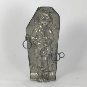 Vintage  Horn Player 2 Part Metal Chocolate Mold