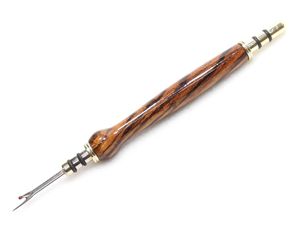 Retro Seam Ripper Handmade Double Seam Ripper W/ Sewing Stiletto, Exotic Zebrawood Wooden ...