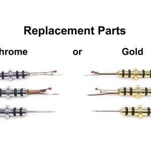 Seam Ripper Replacement Parts-Chrome or Gold Plating, O-ring style for Std 8mm Seam Ripper Tubes without internal Springs