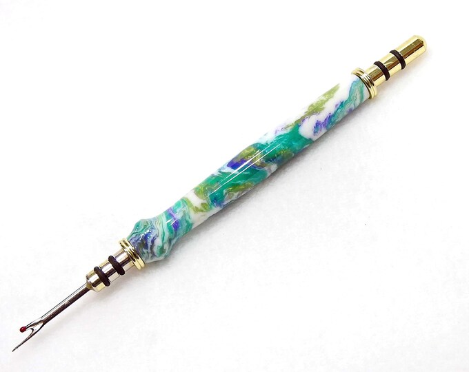 Handmade Seam Ripper and Stiletto (awl) Combo, Aqua Blue Purple White ...