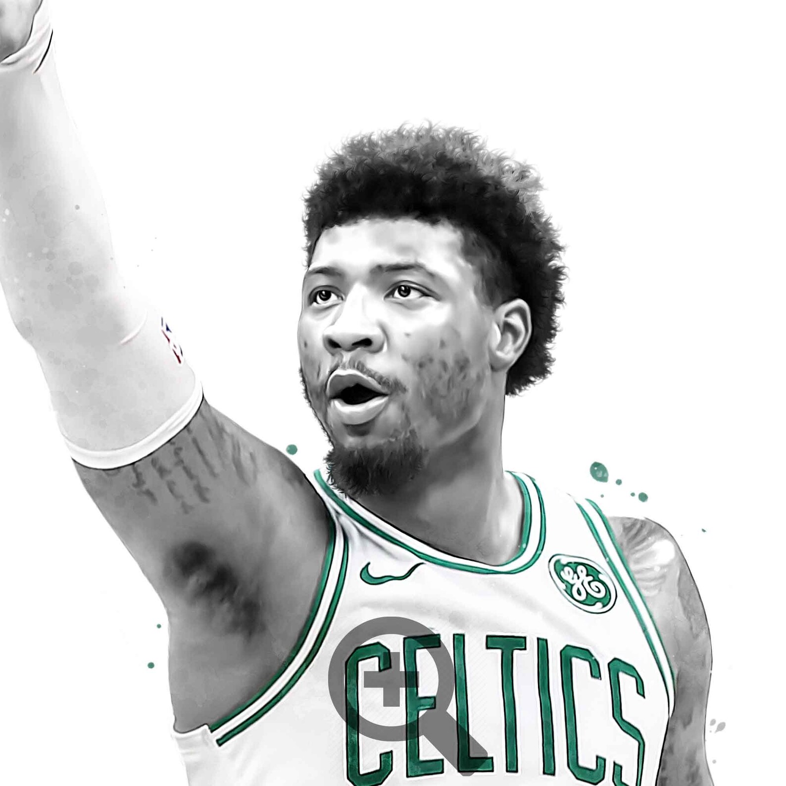 Marcus Smart Boston poster Basketball print Sports wall art Etsy