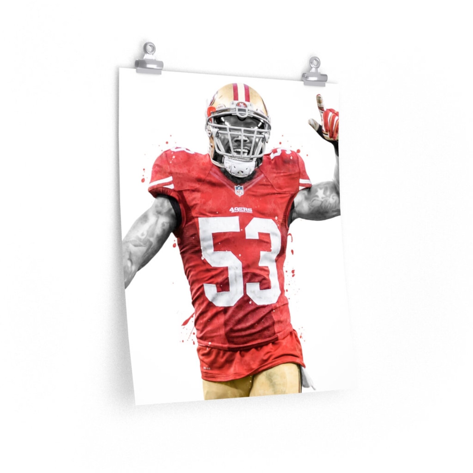 Navorro Bowman San Francisco Poster Canvas Football Print | Etsy