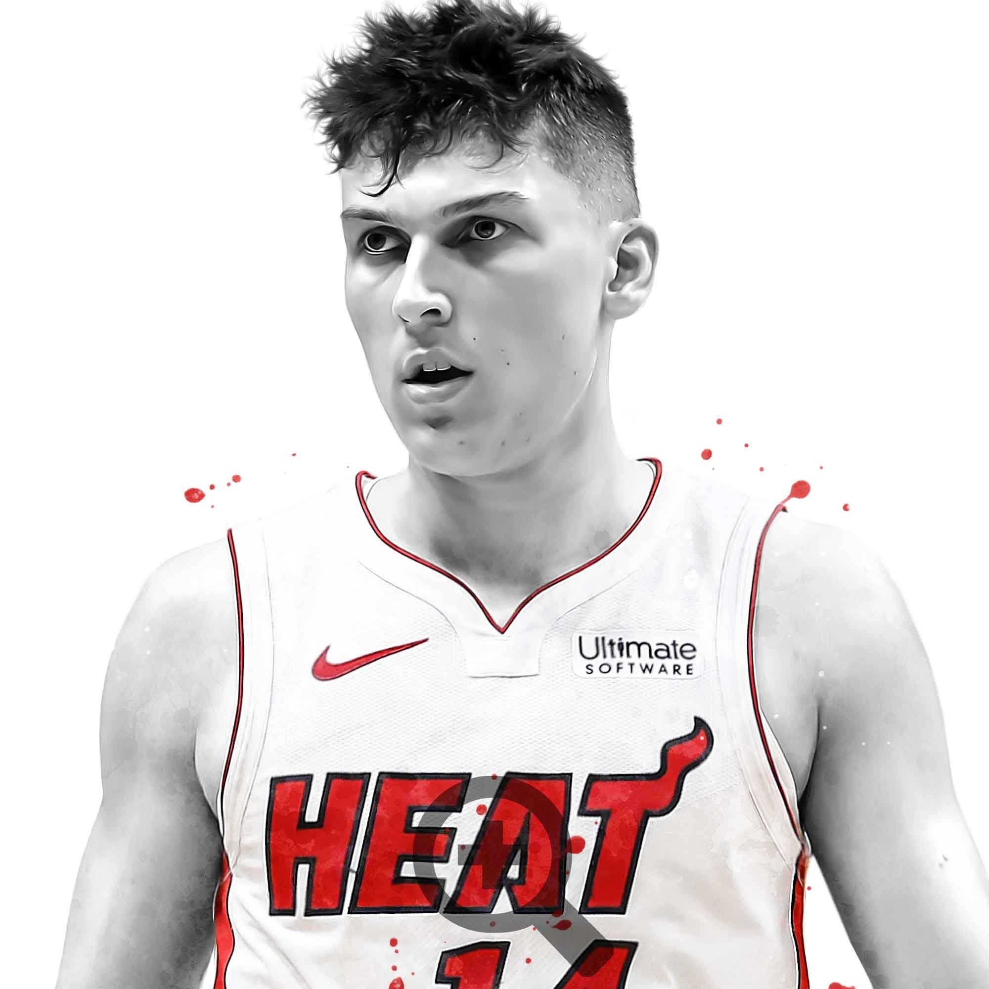 Tyler Herro Miami Poster Canvas Basketball Print Sports Etsy