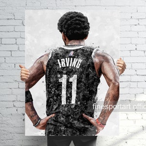 Irving Brooklyn Poster (V2), Canvas Wrap, Basketball print, Sports wall art, Man Cave, Gift, Kids Room Decor