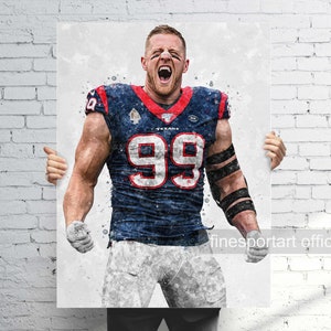 J. J. Watt Houston Poster, Leinwand, Football-Druck, Sportwandkunst, Man Cave, Geschenk
