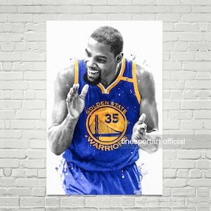Kevin Durant Golden State Poster, Lienzo, Estampado de baloncesto, Arte mural deportivo, Decoración de la habitación para niños, Cueva del hombre, Regalo