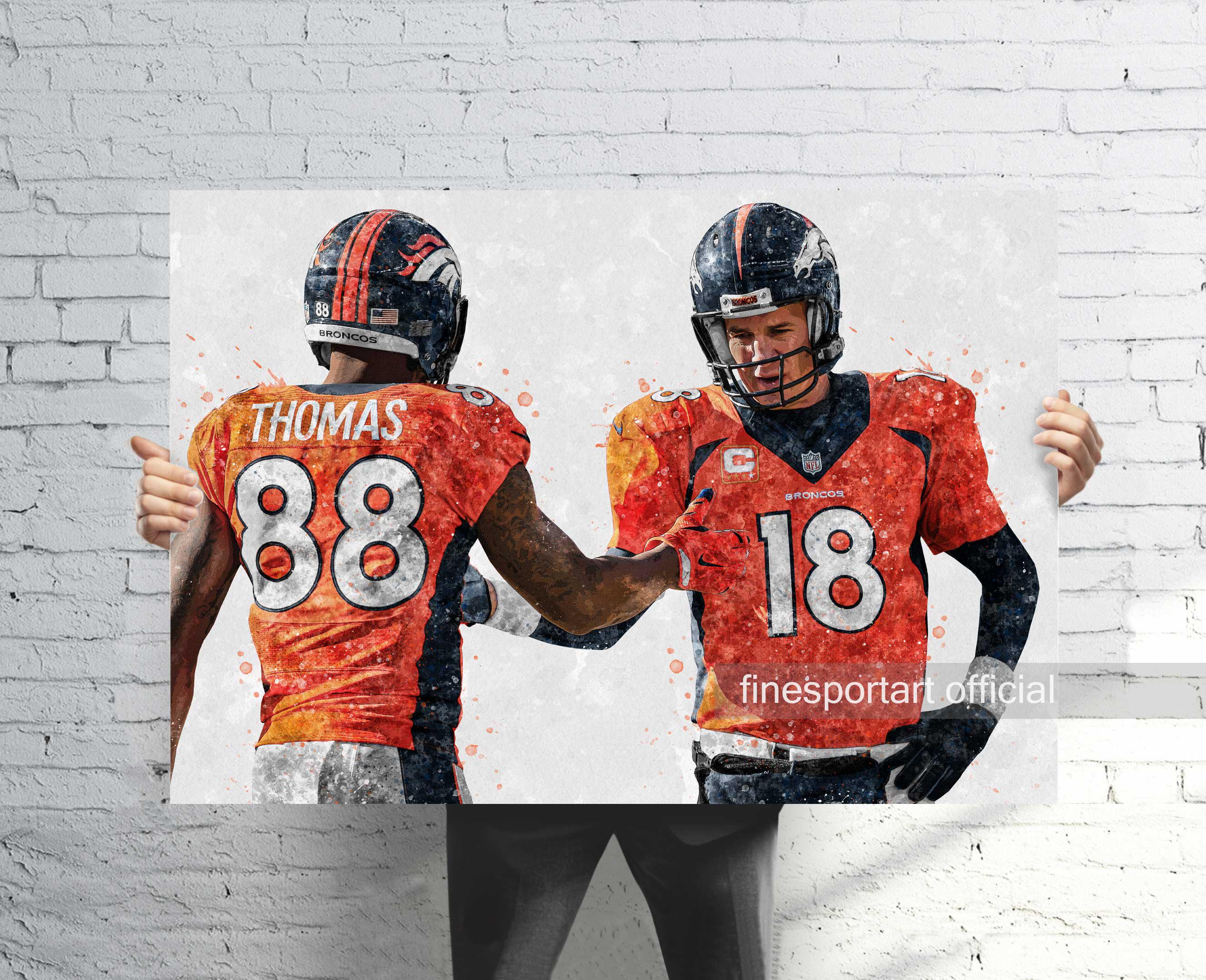 Peyton Manning and Demaryius Thomas Denver Poster, Canvas, Football Print,  Sports Wall Art, Man Cave, Gift, Kids Room Decor - Etsy, image size:2651x2154