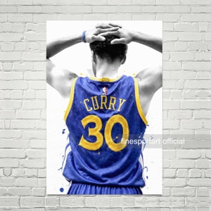Cartel de Stephen, lienzo, camiseta número 30, impresión de baloncesto, arte de pared deportivo, decoración de la habitación de los niños, cueva del hombre, regalo