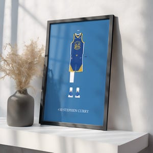 Póster minimalista de Stephen Curry, lienzo, impresión de baloncesto, arte mural deportivo, cueva de hombre, regalo, decoración de habitación infantil