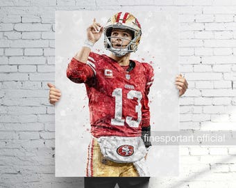 Brock Purdy San Francisco Poster, Canvas, Football print, Sports wall art, Man Cave, Gift, Kids Room Decor