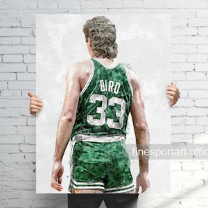Póster de Larry Bird Boston, Lienzo, Impresión de baloncesto, Arte de pared deportivo, Cueva del hombre, Regalo, Decoración de habitación infantil