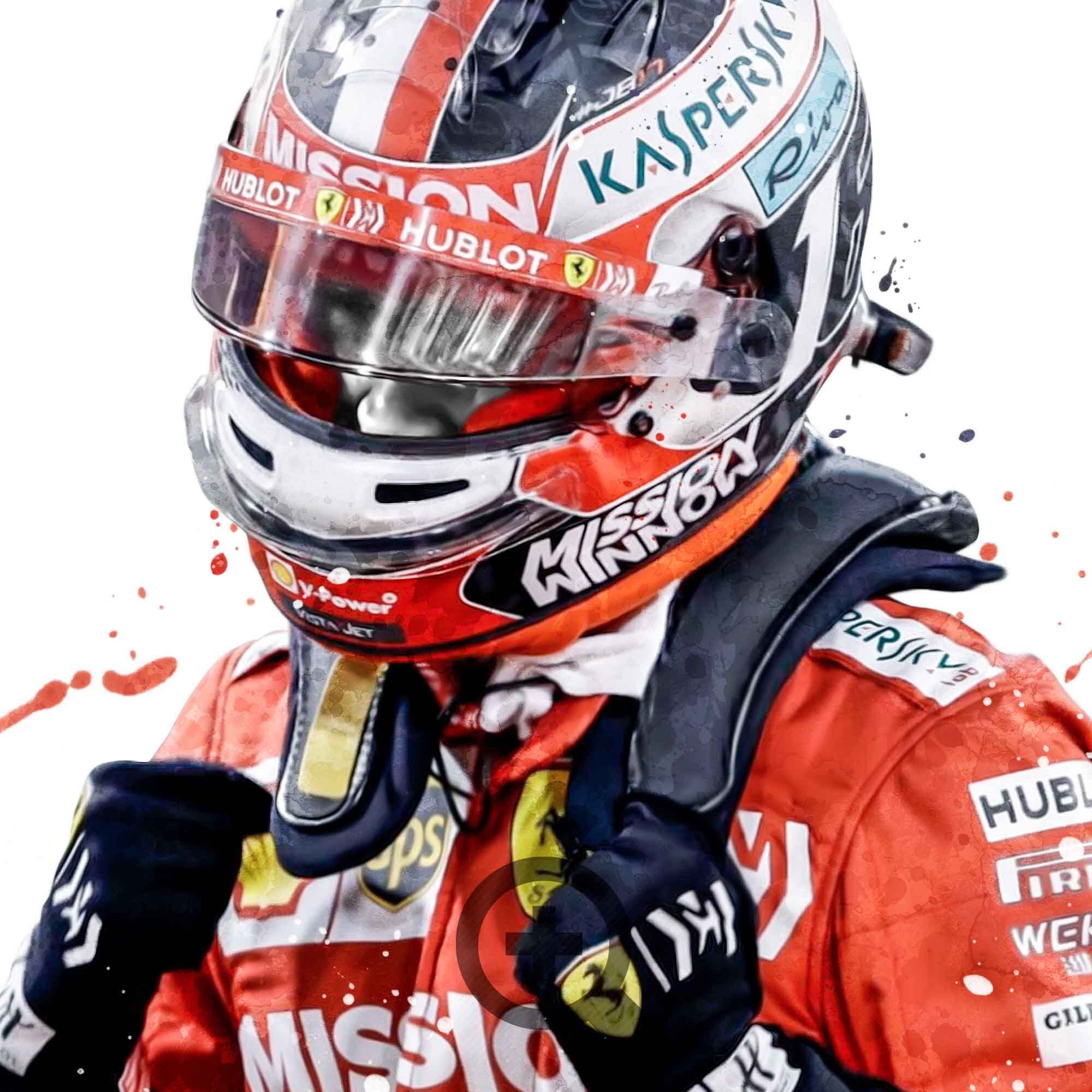 Charles Leclerc poster Racing print Sport kunst aan de muur Etsy
