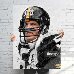 Jack Lambert Pittsburgh poster, canvas, voetbalprint, sportmuurkunst, man Cave, cadeau