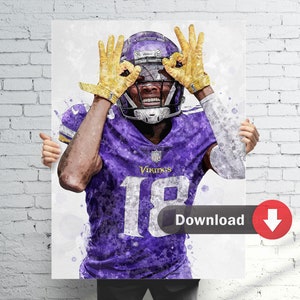 Justin Minnesota Poster, Digital Download, Football print, Sports wall art, Man Cave, Printable