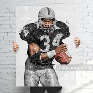 Bo Jackson Poster, Canvas, Football print, Sports wall art, Man Cave, Gift, Kids Room Decor