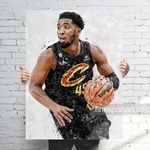 Donovan Mitchell Cleveland Poster, Leinwand, Basketball Druck, Sport Wandkunst, Man Höhle, Geschenk, Kinderzimmer Dekor