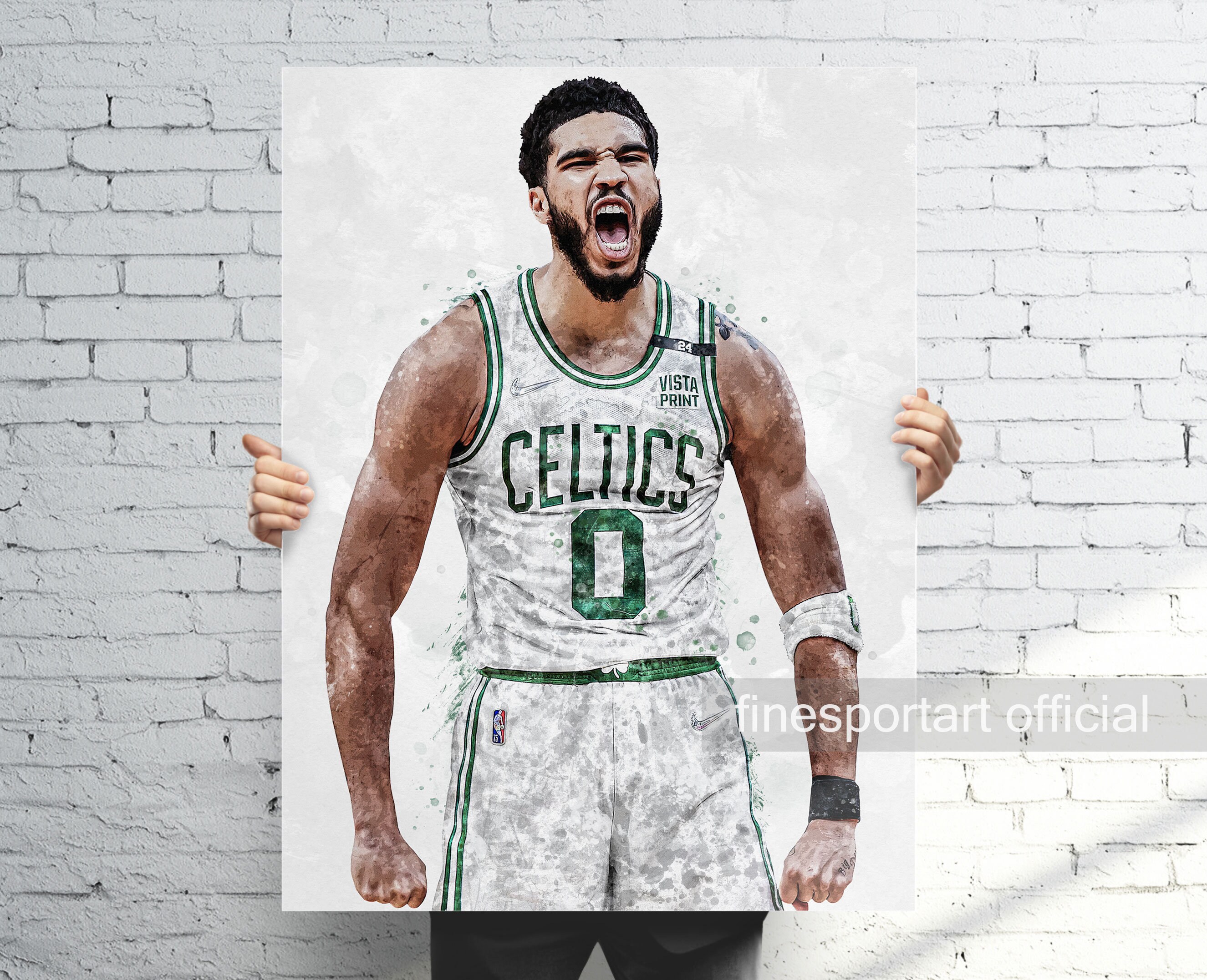 Basketball Poster Cartoon Super Star Players Posters,Giannis Antetokounmpo Dunk Jayson Tatum Poster Print Canvas Wall Art,for Boy Bedroom Classroom