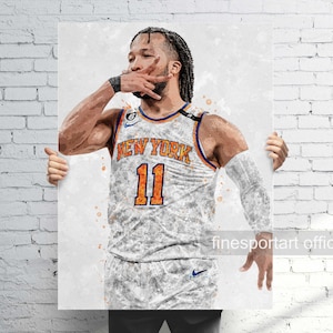 Jalen Brunson New York Poster, Canvas, Basketball print, Sports wall art, Man Cave, Gift, Kids Room Decor