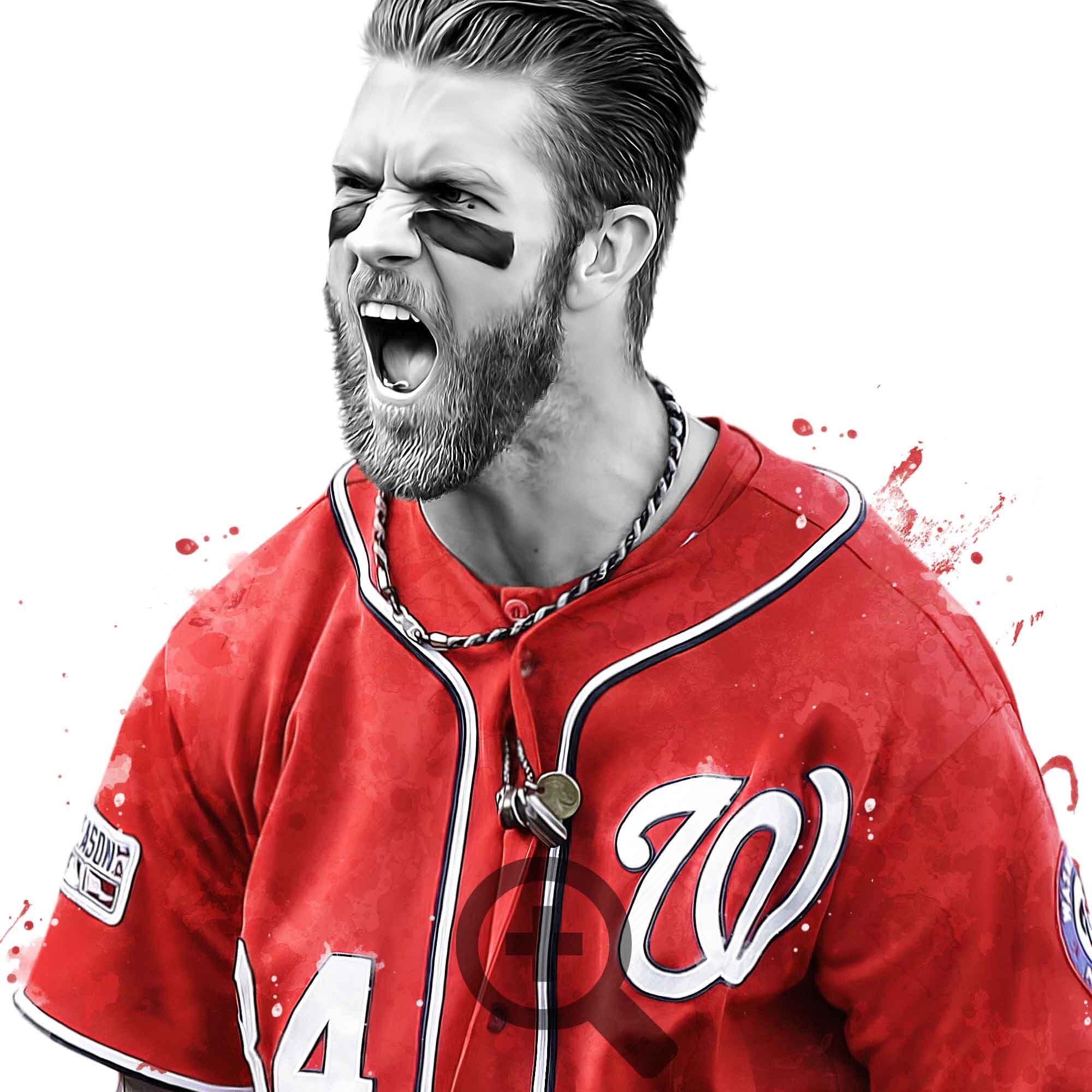 Bryce Harper Philadelphia Poster Canvas Baseball print Etsy