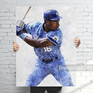 Bo Jackson Kansas City Poster, Canvas, Baseball print, Sports wall art, Man Cave, Gift, Kids Room Decor