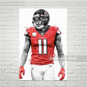 Julio Jones Atlanta Poster, Canvas (v2), Football print, Sports wall art, Kids room decor, Man Cave, Gift