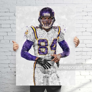 Randy Moss Minnesota Poster, Canvas, Football print, Sports wall art, Man Cave, Gift, Kids Room Decor