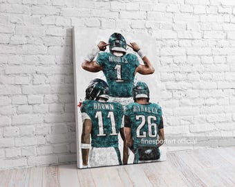 Jalen Hurts, Saquon Barkley, A.J. Brown Philadelphia Poster