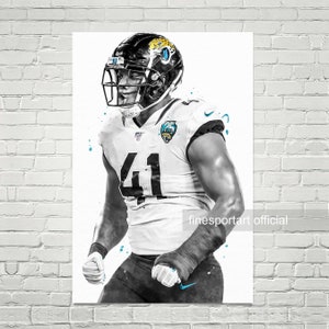 Josh Allen Jacksonville Poster, Tela, Stampa calcio, Arte della parete sportiva, Arredamento della camera per bambini, Grotta dell&#39;uomo, Regalo