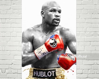 Affiche de sport, toile, impression de boxe, art mural de sport, décor de chambre d'enfant, homme des cavernes, cadeau