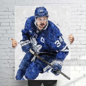 Auston Mattehens Toronto Poster, Leinwand, Hockeydruck, Sportwandkunst, Manneshöhle, Geschenk, Kinderzimmerdekor