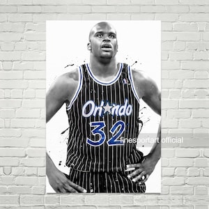 O&#39;Neal Orlando Poster, Canvas, Basketball print, Sports wall art, Kids room decor, Man Cave, Gift, Shaq