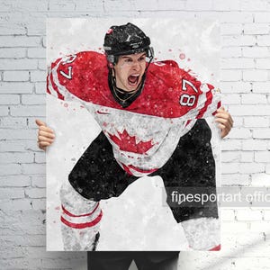 Sidney Crosby Poster, Canvas, Hockey print, Sports wall art, Man Cave, Gift, Kids Room Decor