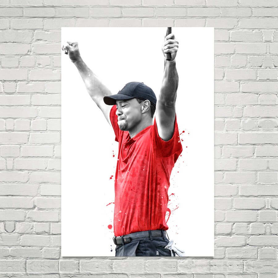 Tiger Woods poster Golf print Sports wall art Kids room Etsy