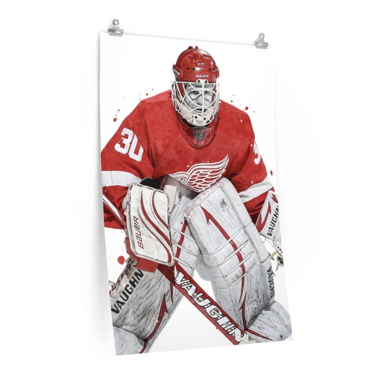 Chris Osgood Detroit Poster, Canvas, Hockey print, Sports wall art, Kids room decor, Man Cave, Gift image 7