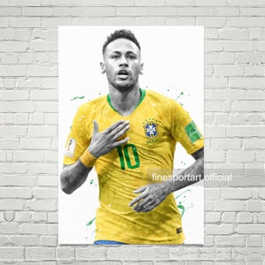 Brazil National Team Poster, Canvas, Football print, soccer decor, Sports wall art, Kids room decor, Man Cave, Gift