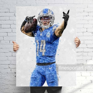 Amon-Ra St. Brown Detroit Poster, Canvas, Football print, Sports wall art, Man Cave, Gift, Kids Room Decor