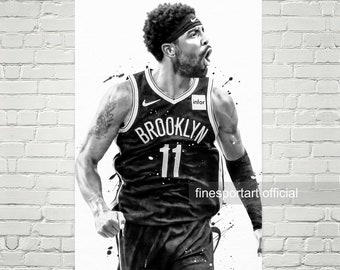 Kyrie Irving Brooklyn Poster, Canvas, Basketball Print, Sports
