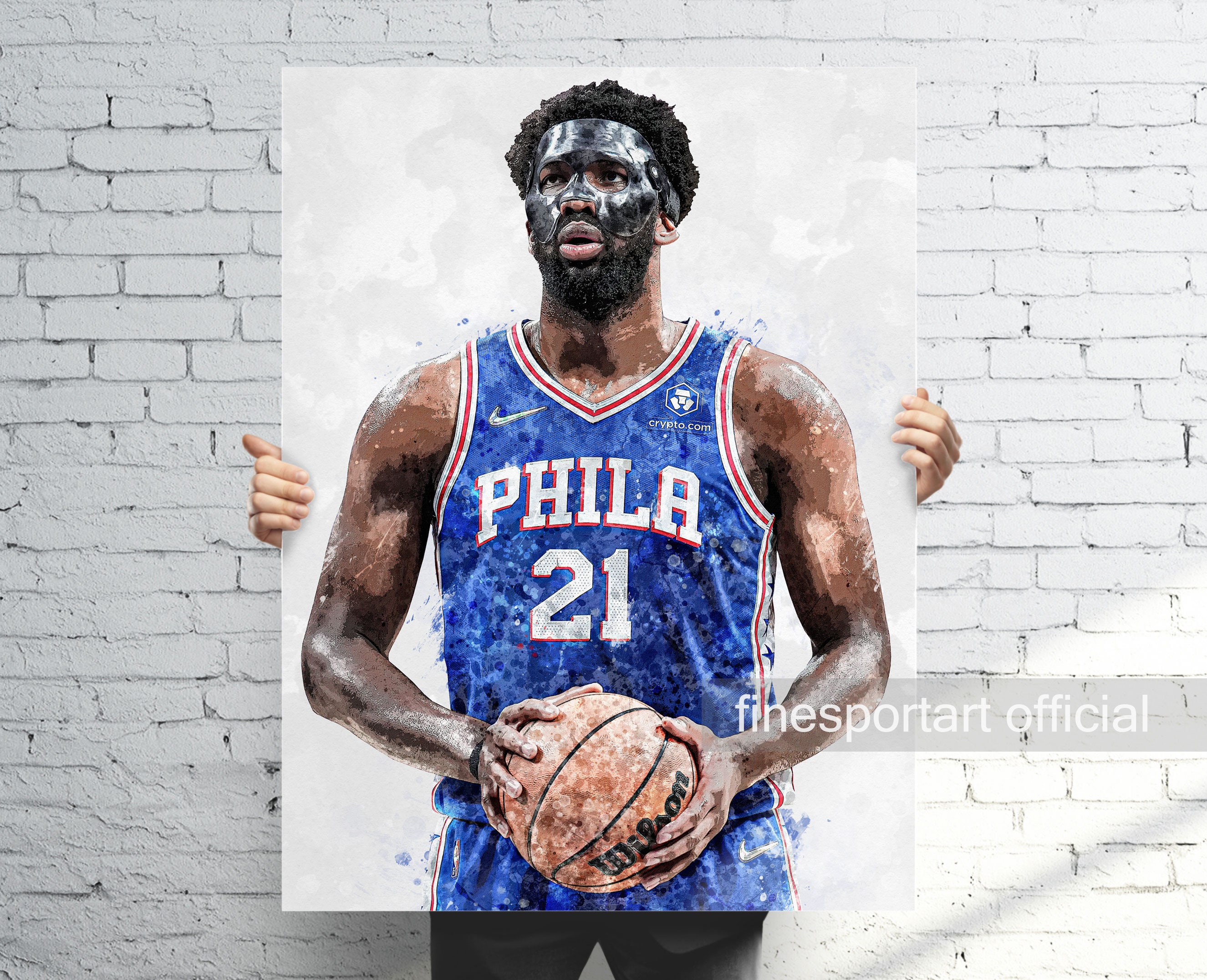 OLIMY Joel Embiid Poster for Walls Paper 76ers Basketball Canvas Art Prints  Dunk Inspirational Posters Unframe-style 12x18inch(30x45cm)