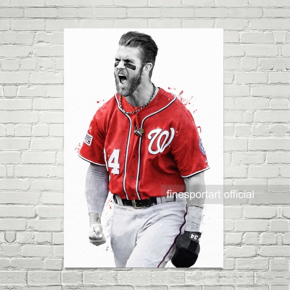 Bryce Harper Philadelphia Poster Canvas Baseball print Etsy