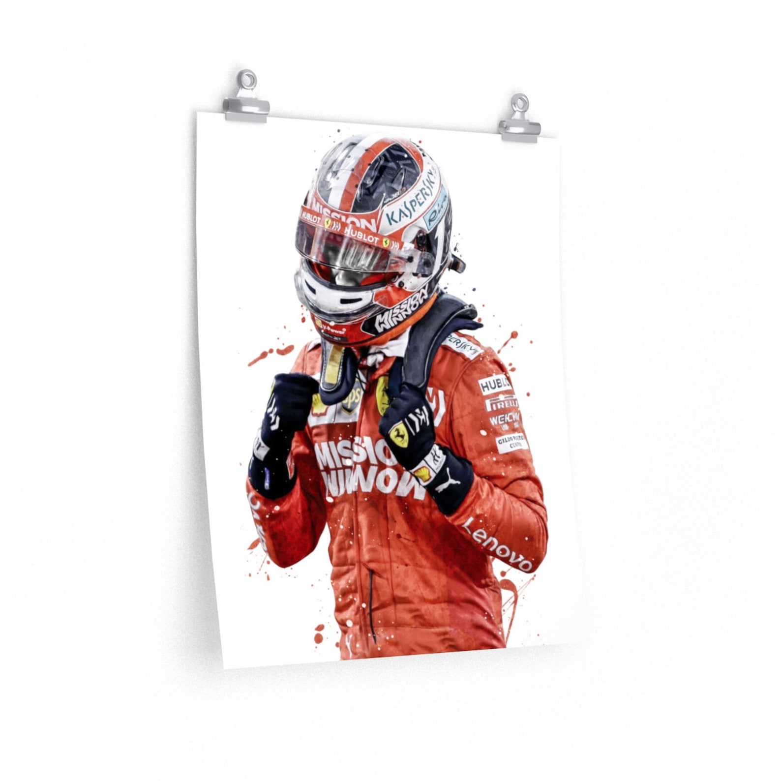 Charles Leclerc Poster Canvas Racing Print Sports Wall Art Etsy