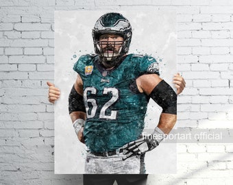 Jason Kelce Philadelphia Poster, Canvas, Football print, Sports wall art, Man Cave, Gift, Kids Room Decor