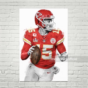 Patrick Mahomes Kansas City Poster, Canvas, Football print, Sports wall art, Kids room decor, Man Cave, Gift