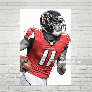 Julio Jones Atlanta Poster, Canvas, Football print, Sports wall art, Kids room decor, Man Cave, Gift