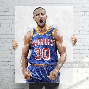 Póster de Stephen, lienzo, impresión de baloncesto, arte de pared deportivo, cueva del hombre, regalo, decoración de la habitación para niños