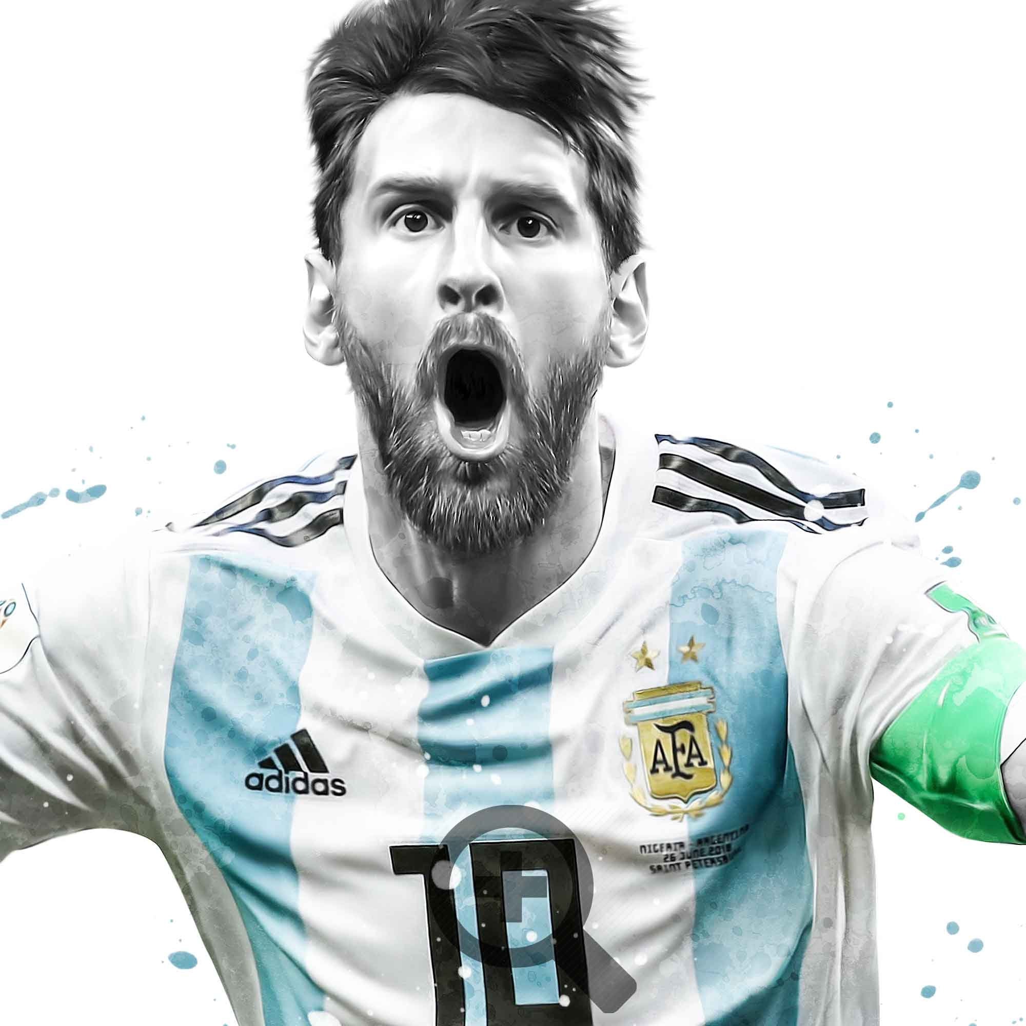 Lionel Messi Team Argentina Poster Canvas soccer print | Etsy