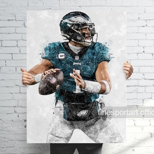 Jalen Hurts Philadelphia Poster (V2), Canvas, Football print, Sports wall art, Man Cave, Gift, Kids Room Decor