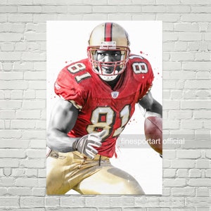 Terrell Owens San Francisco Poster, Canvas, Football print, Sports wall art, Kids room decor, Man Cave, Gift