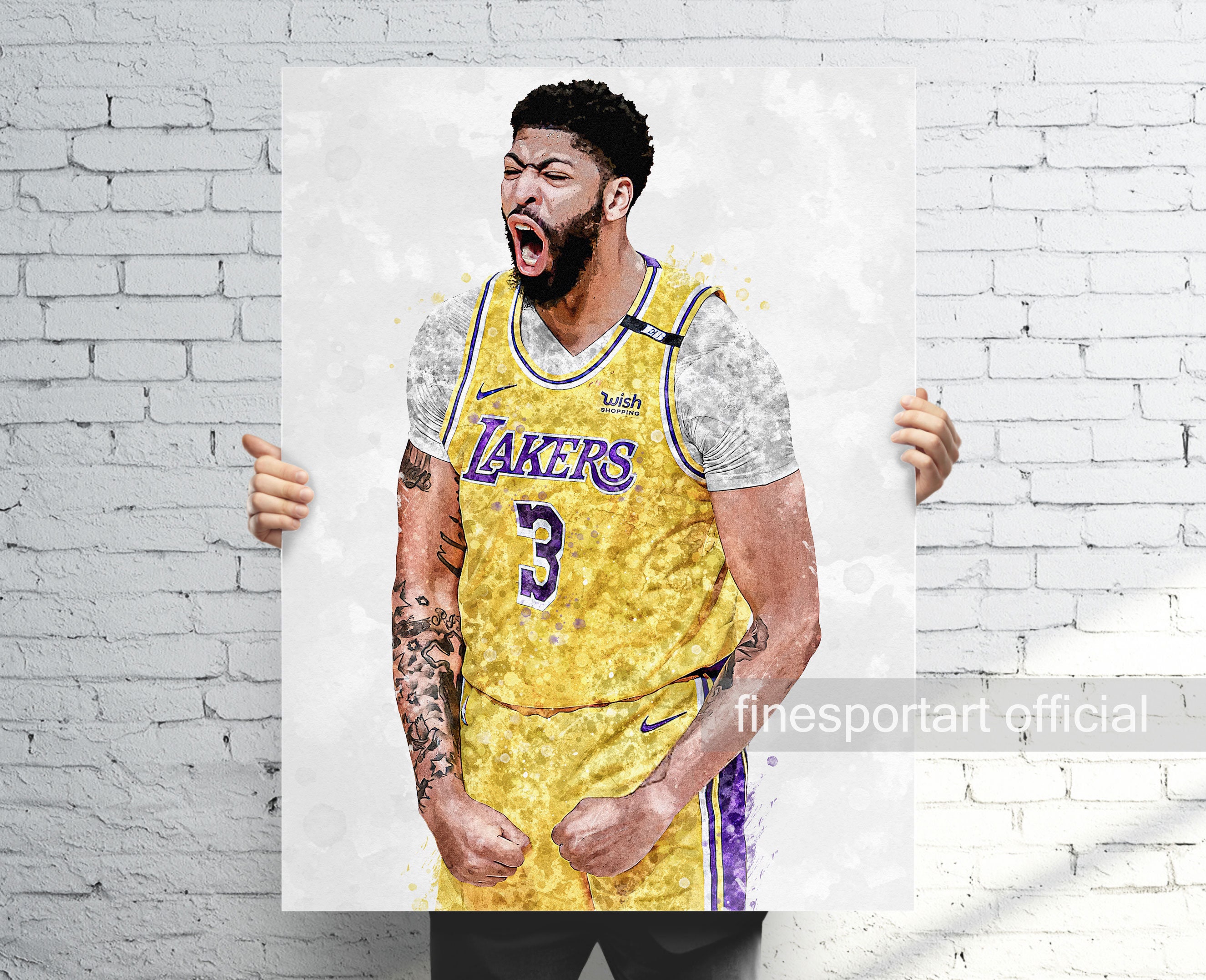 LOS ANGELES LAKERS Official NBA Team Logo Brick Basketball Home Poster Canvas