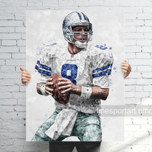 Troy Aikman Dallas (V2) Poster, Canvas, Football print, Sports wall art, Man Cave, Gift